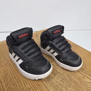 Adidas Shoes Youth Size 7K Black White High Top Sneakers Kids Basketball H01064